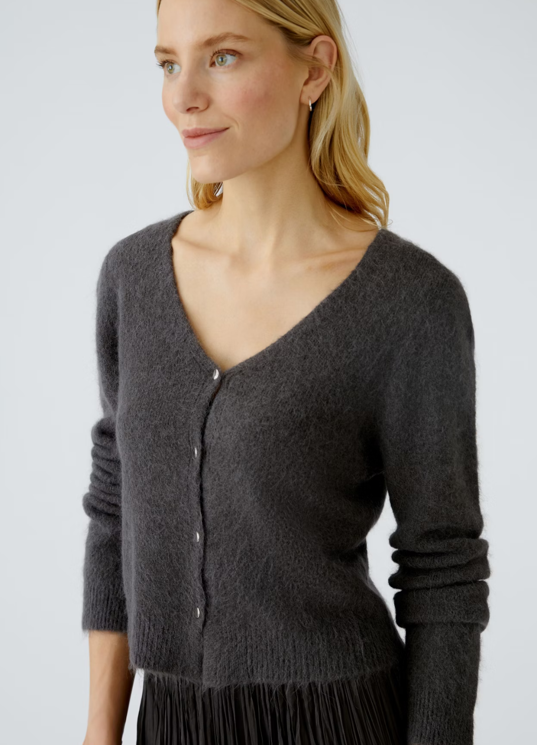 Oui - Espresso Soft Cardigan