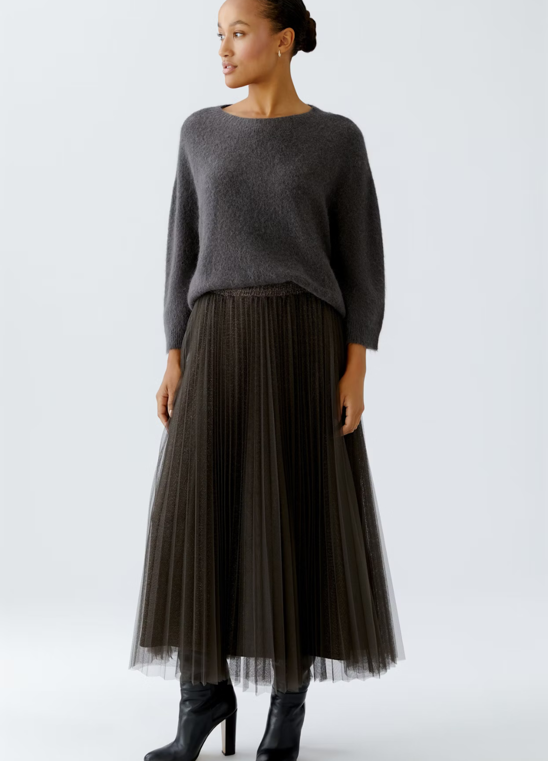 Oui - Espresso Wide Sleeve Jumper
