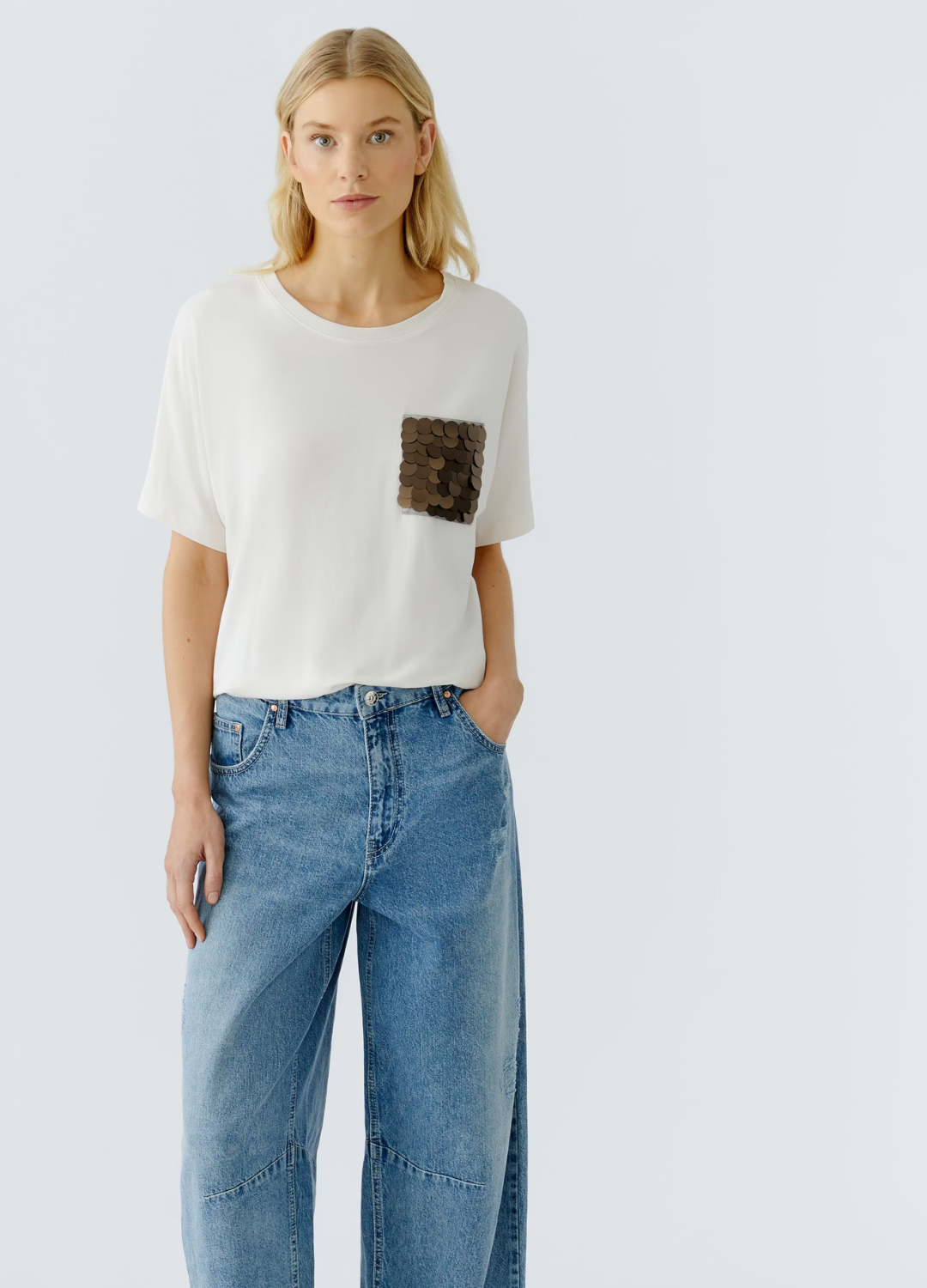 Oui - Gardenia Pocket Tee