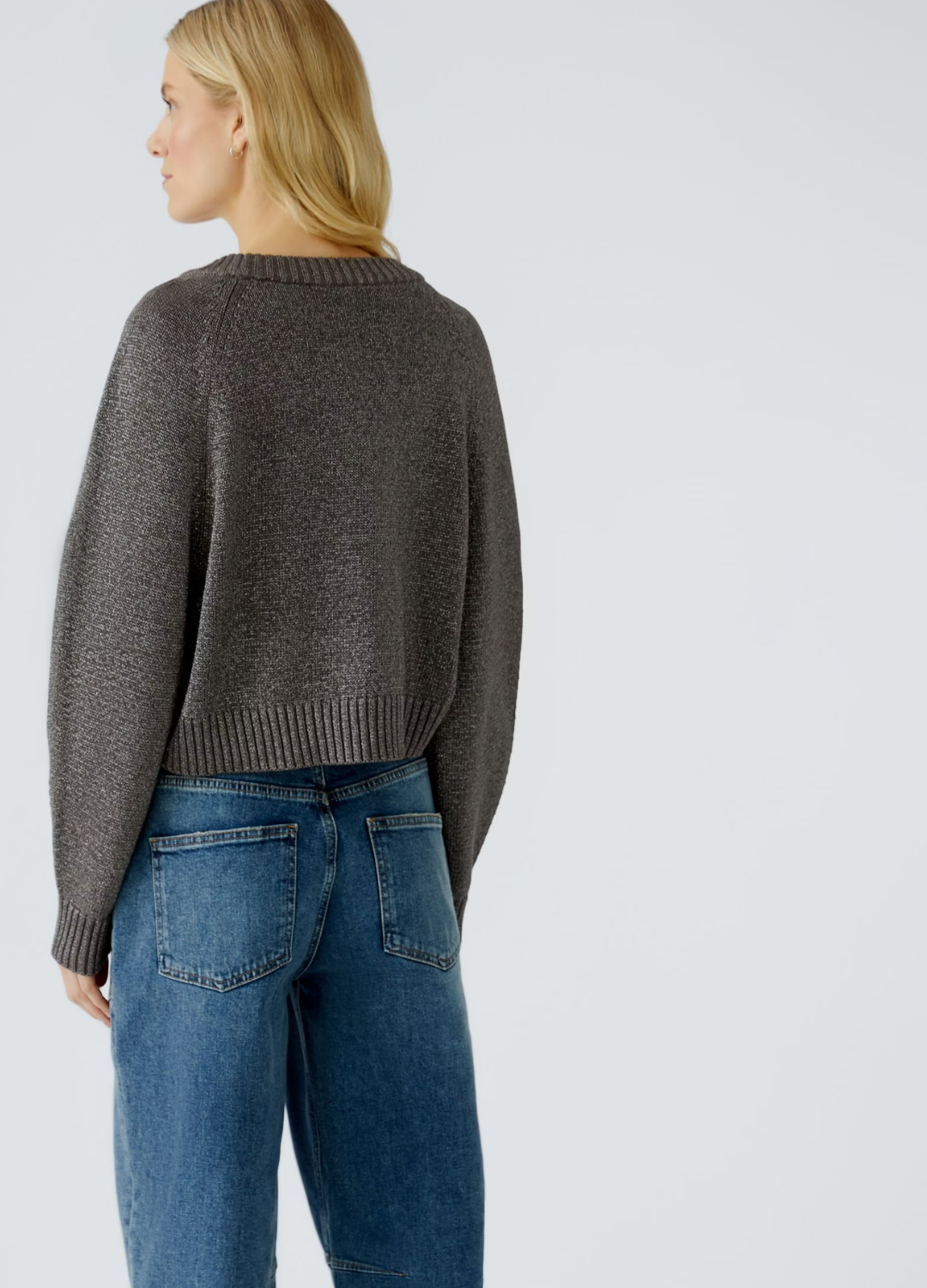 Oui - Lurex Taupe Top