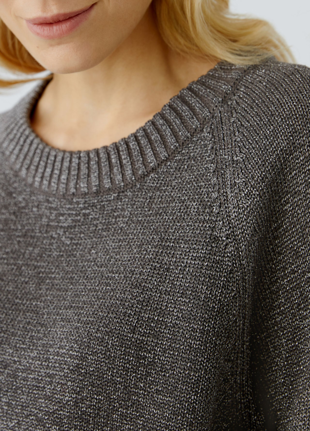 Oui - Lurex Taupe Top