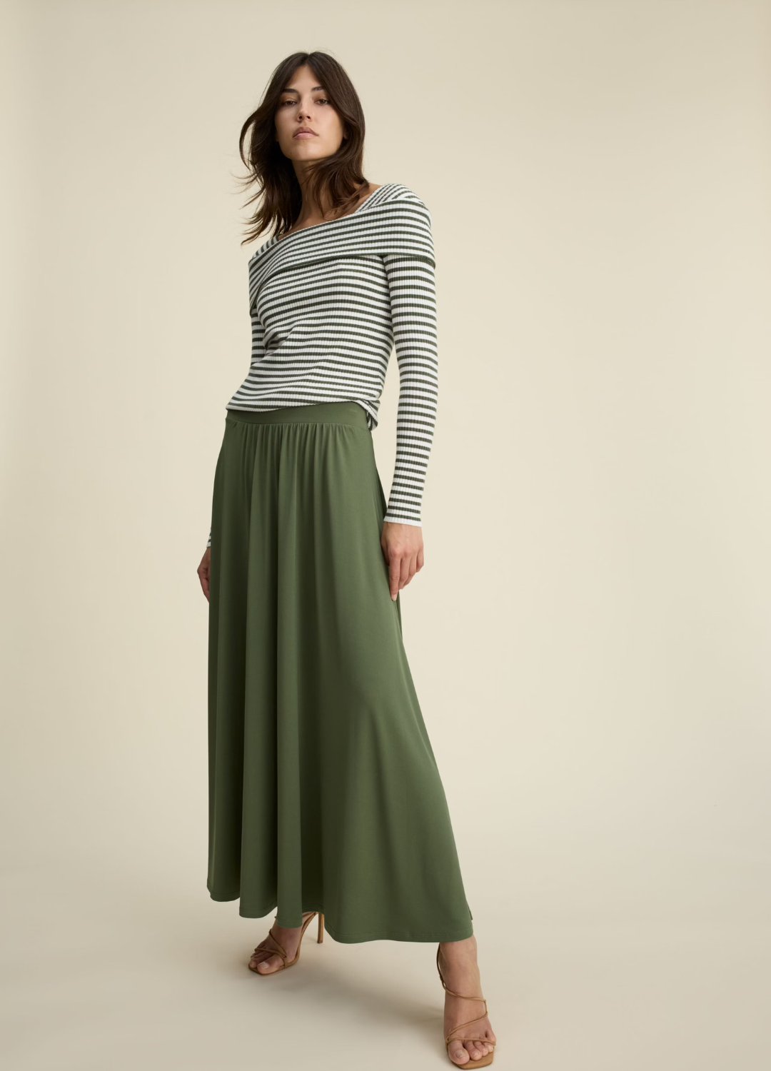 Oui - Shaded Moss Maxi Skirt