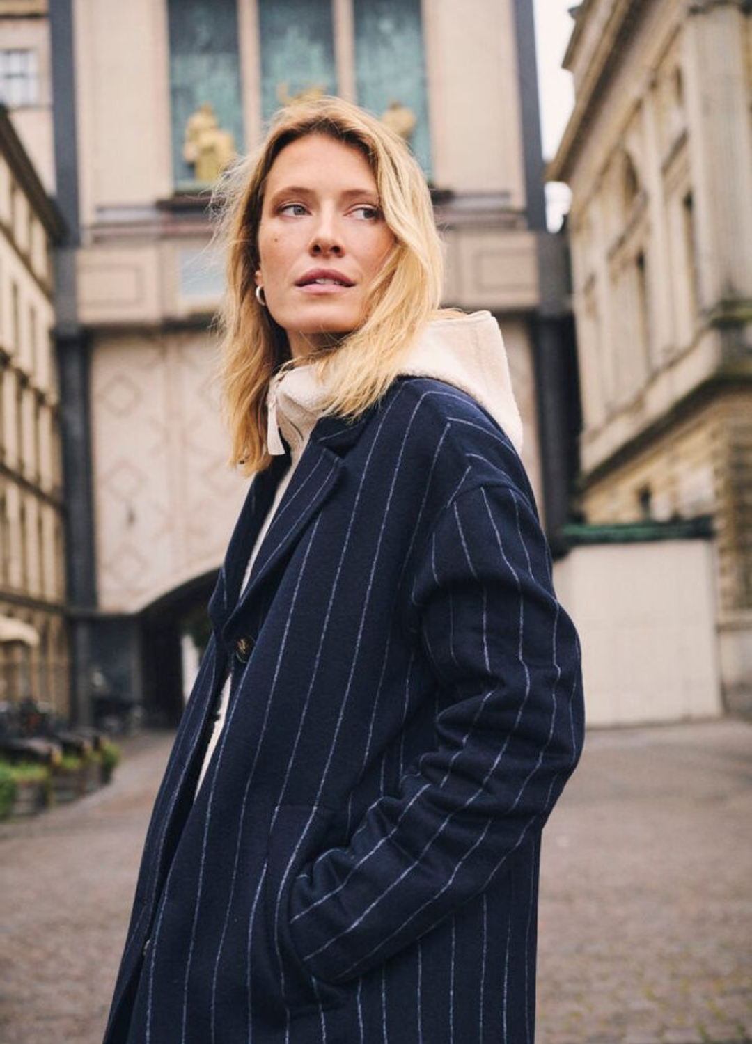 Part Two - Lorelais Navy Pinstripe Coat