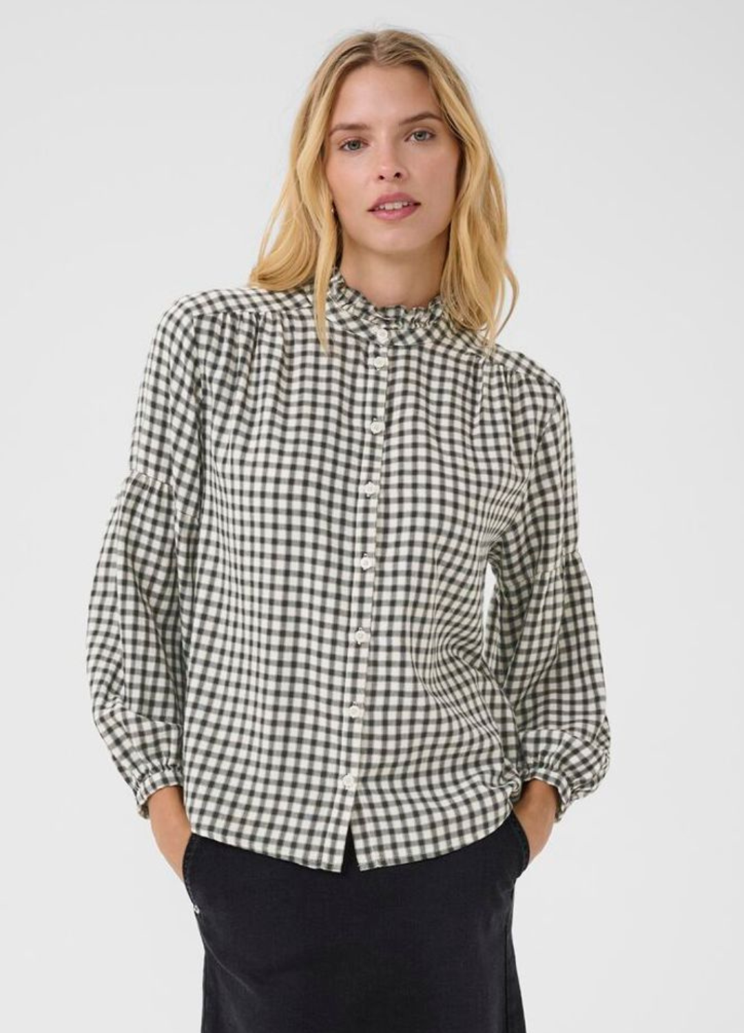Part Two - Samilla Navy Mini Check Blouse