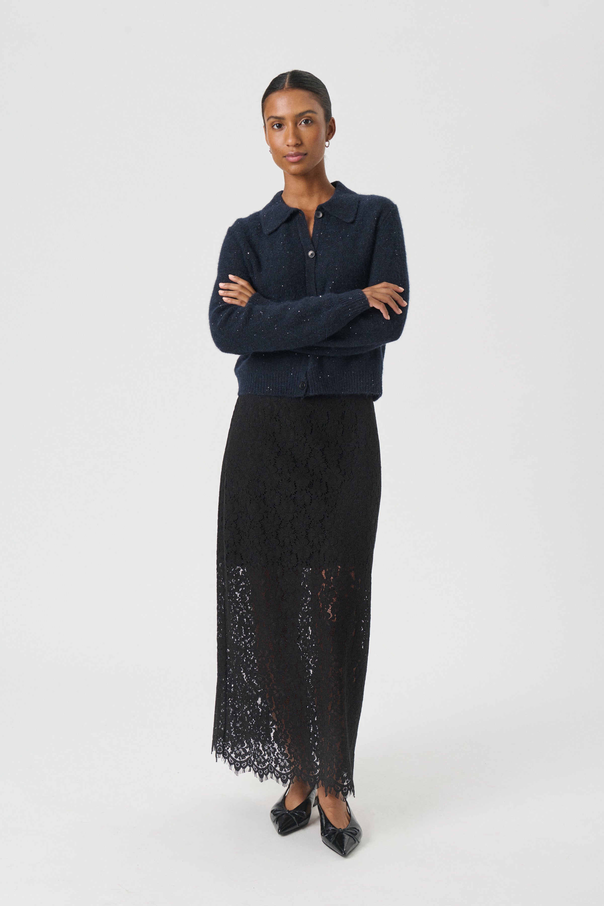 Part Two - Ulrica Navy Cardigan Wool