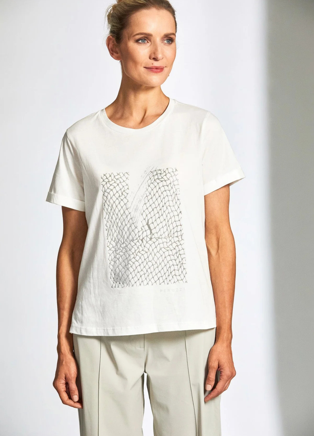 Peruzzi - Net Metallic Print T-Shirt