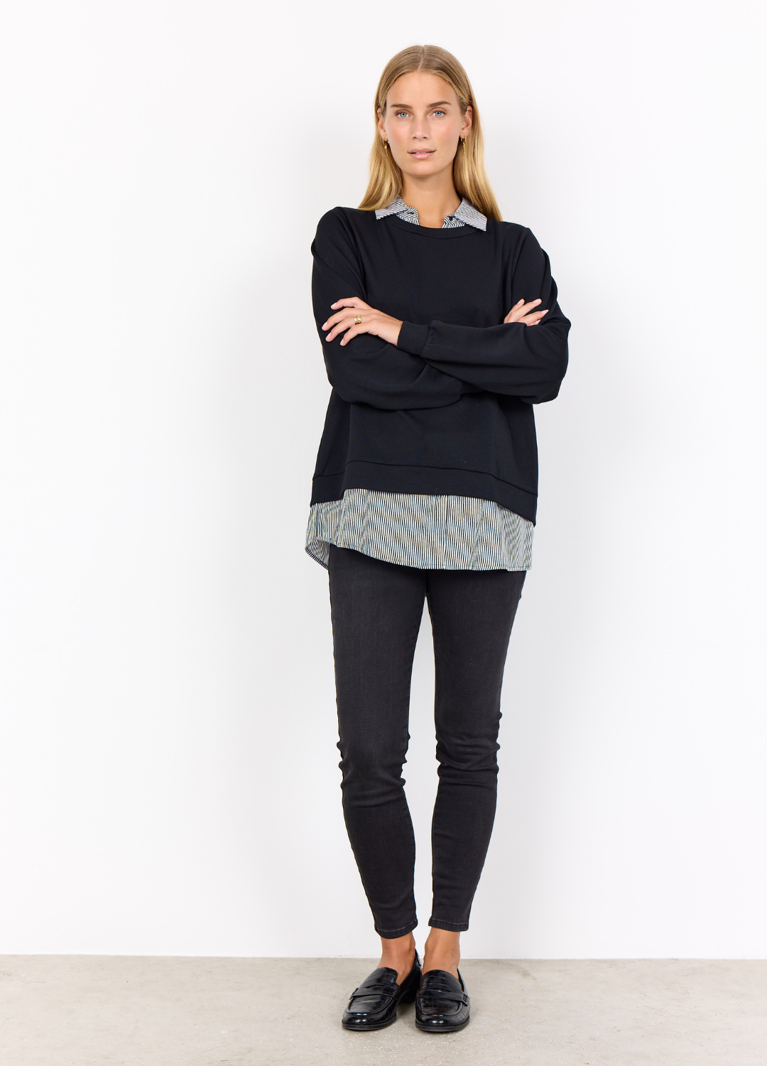 Soya Concept - Banu Black Combi Blouse