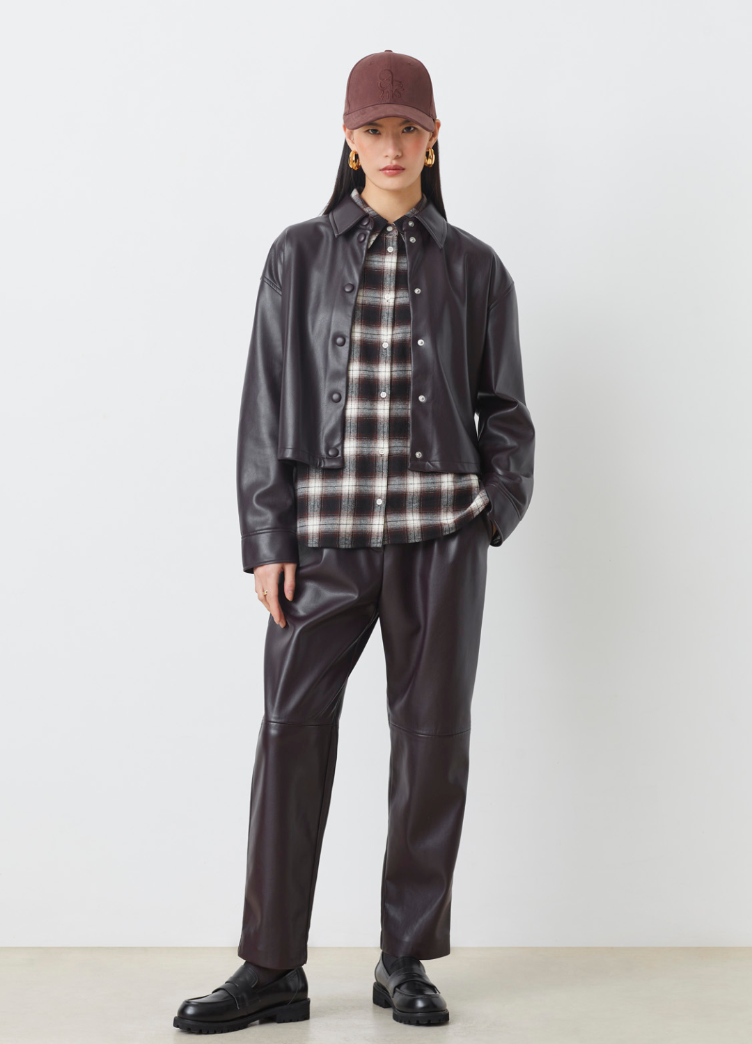 Suncoo - Joe Prune Pleather Pants
