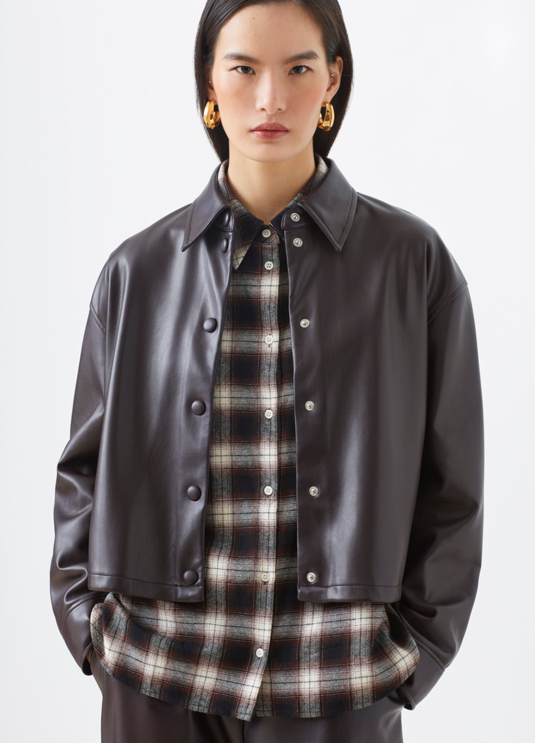 Suncoo - Lennox Prune Pleather Jacket
