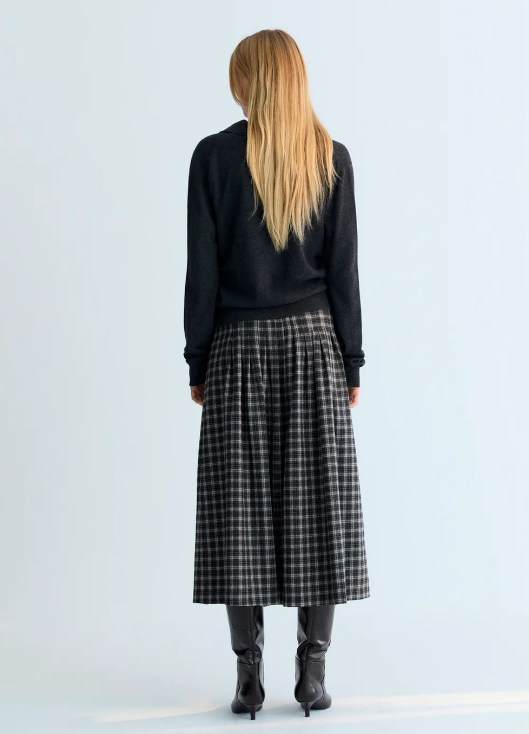 The New Society - Agatha Galactic Grey Cashmere Polo