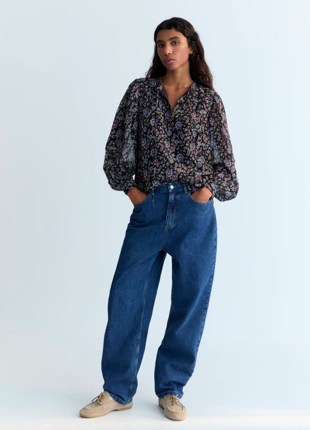 The New Society - Francisca Print Blouse