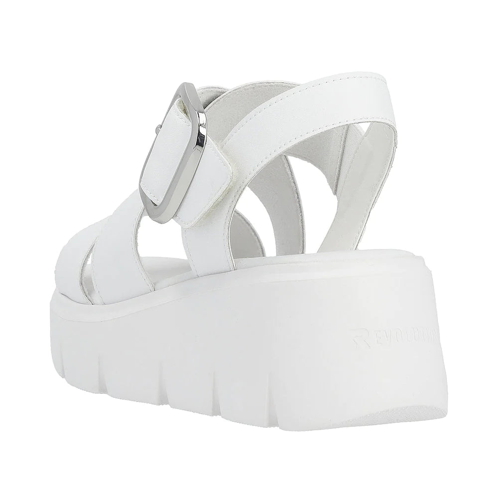 Rieker Evolution W1550 White Strap Sandal