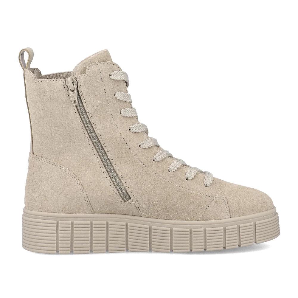 Beige Suede Sporty Boots - Diamonds & Pearls