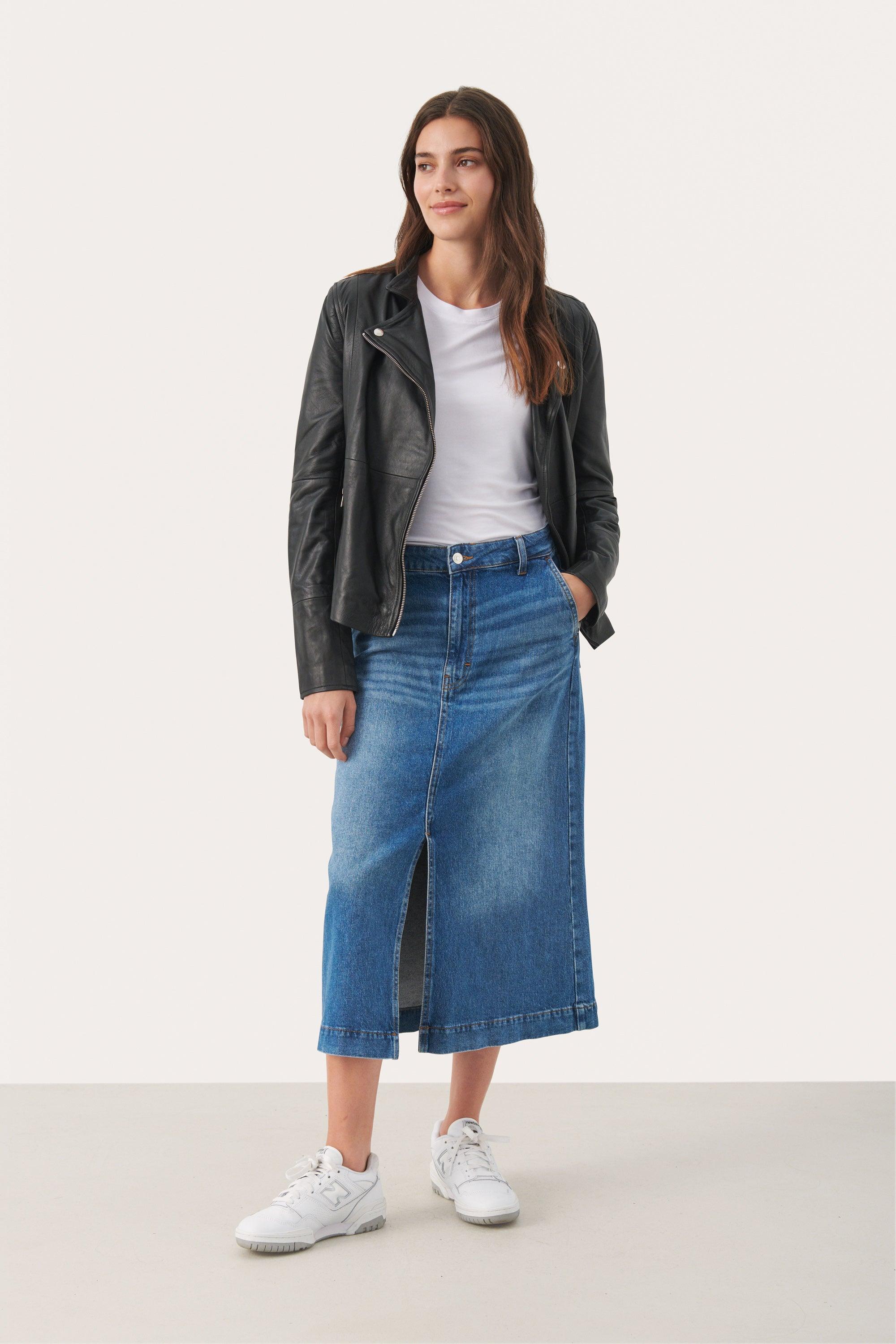 Frances High Quality Black Leather Jacket - Diamonds & Pearls