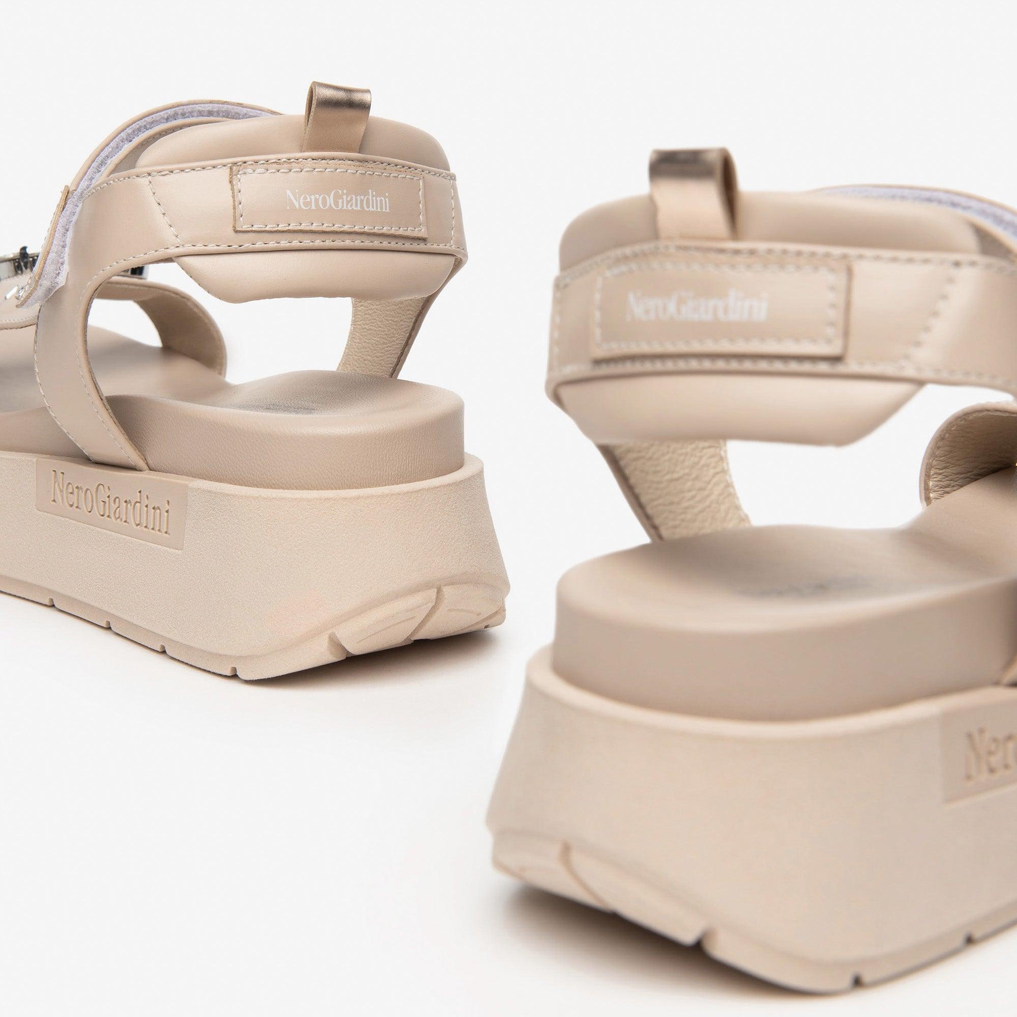 Nero Giardini - E410707D Nude Flatform Sandel With Diamonte - Diamonds & Pearls