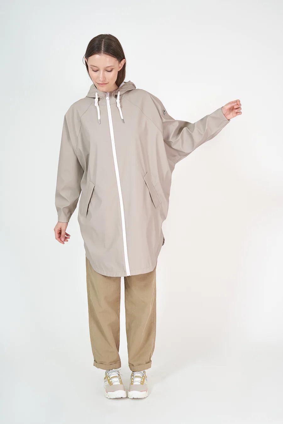 Tanta - Sky Raincoat in Stone - Diamonds & Pearls