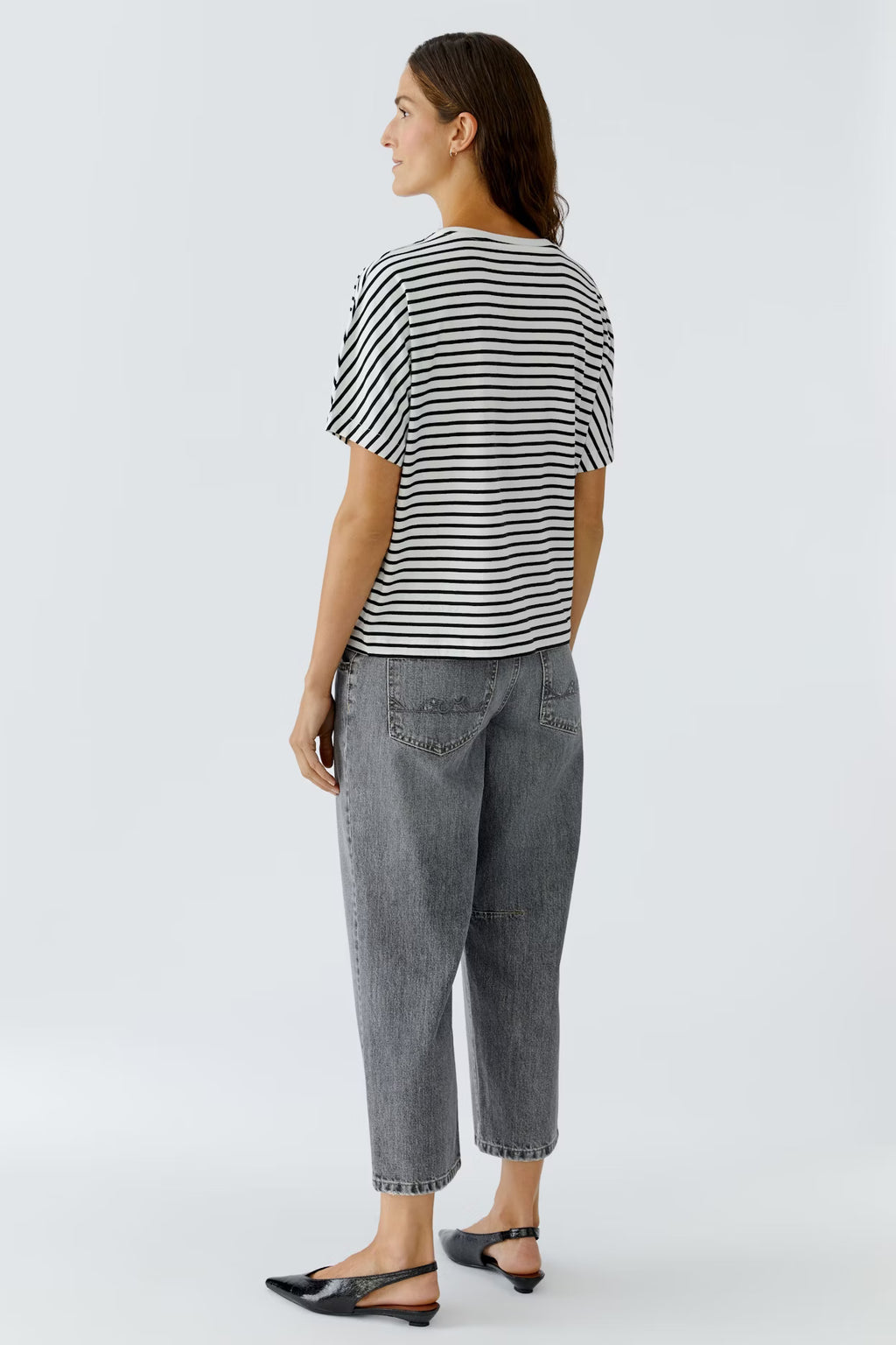 Oui - Stripe Embelished Pocket T-Shirt