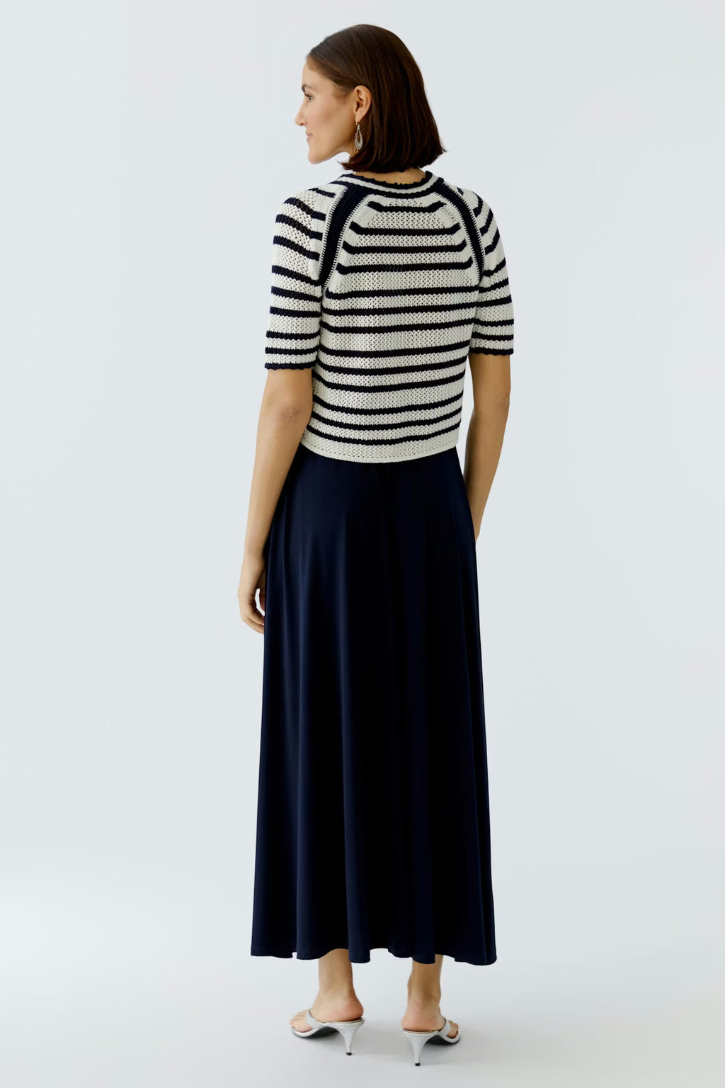 Oui - Stripe Short Sleeve Cardigan
