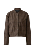 Oui - Brown Check Blouson Jacket-0100148
