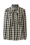 Oui - Off White Black Check Bow Blouse