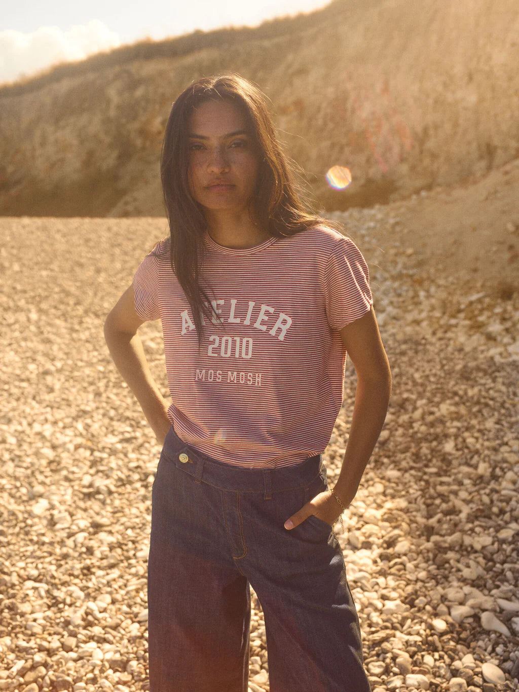 Mos Mosh - Camp Stripe Tee Cowide