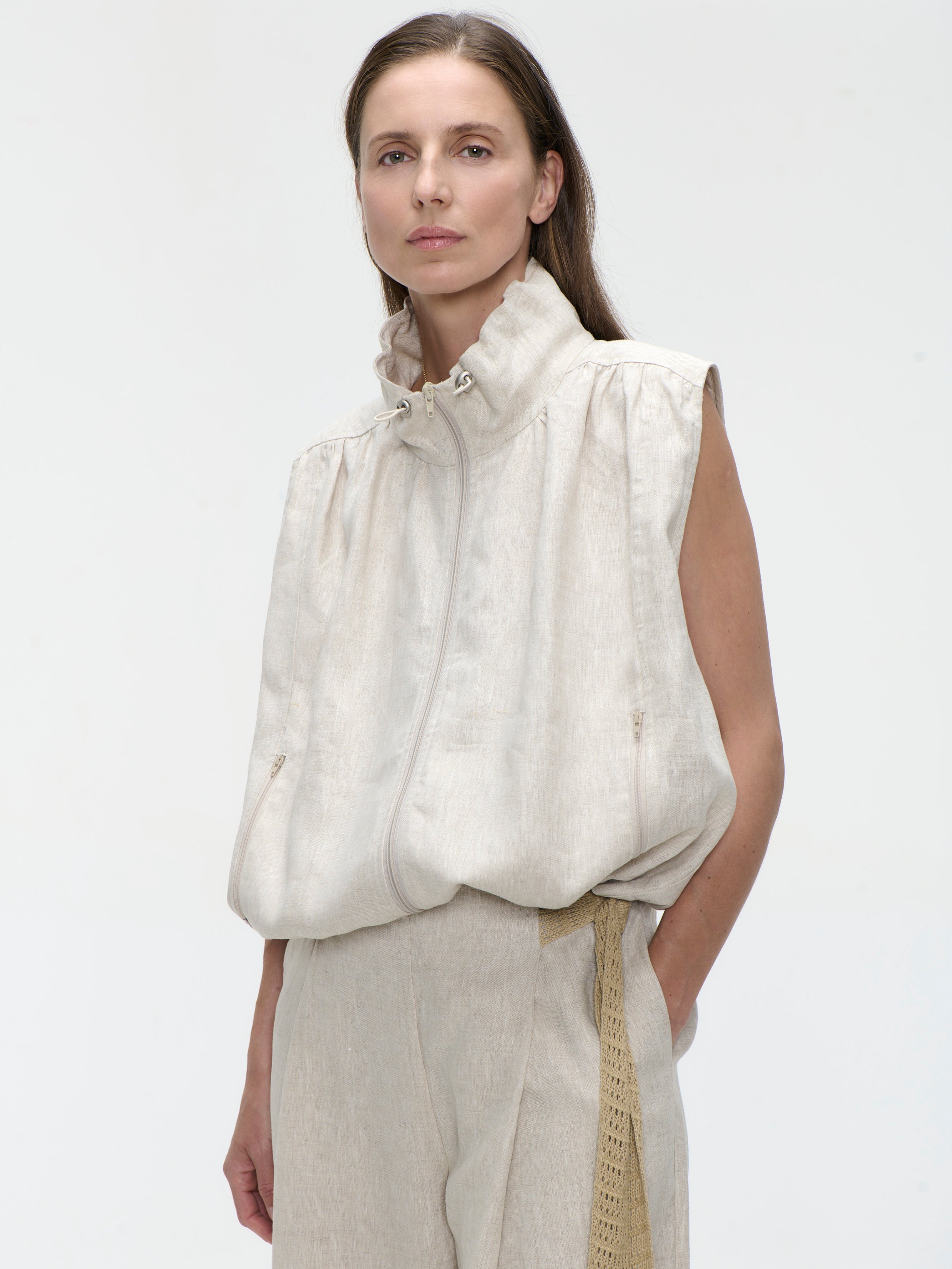 Jane Lushka - Rin Linnen Vest – Diamonds & Pearls