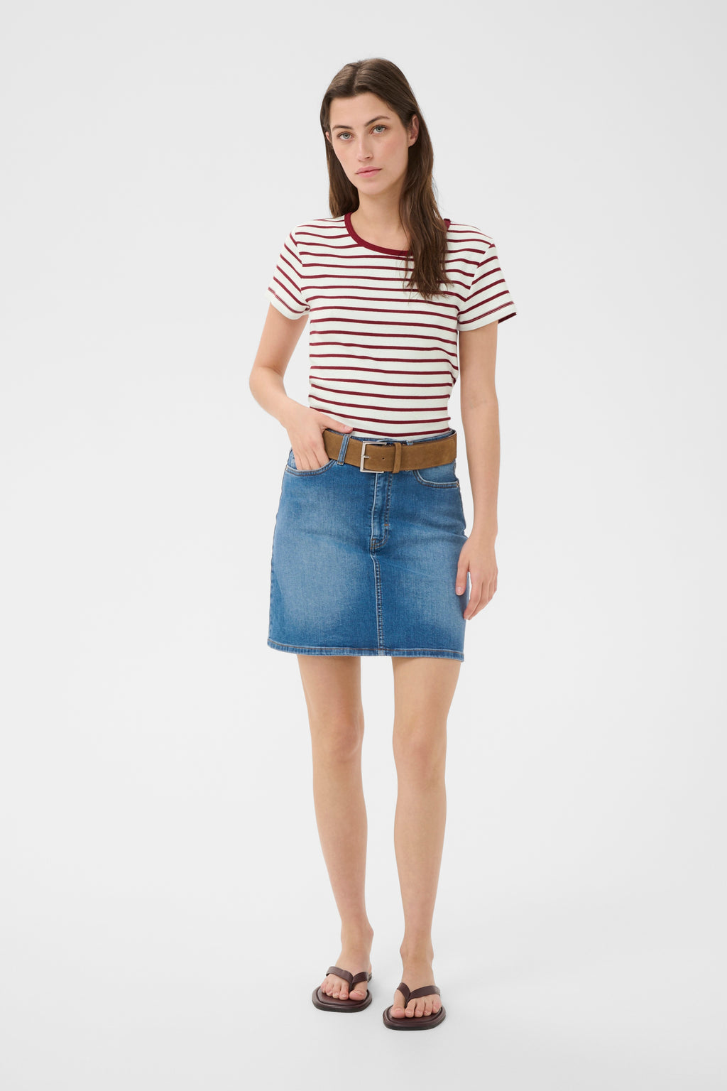 Part Two - Rochelle Burnt Russet Stripe T-Shirt