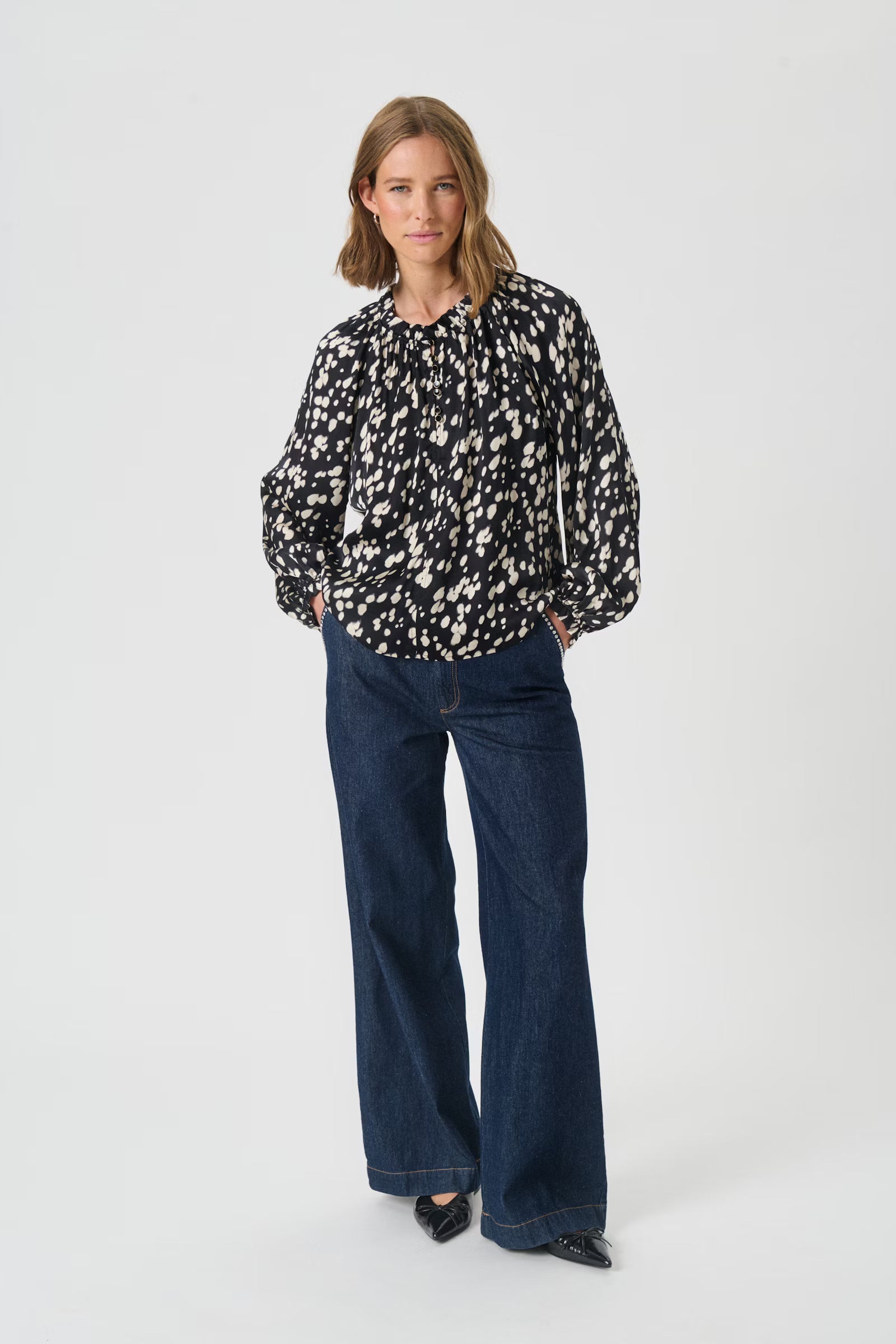 Part Two - Venessa Black Dot Blouse