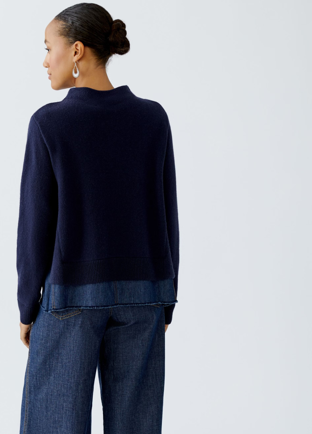 Oui - Denim Back Jumper