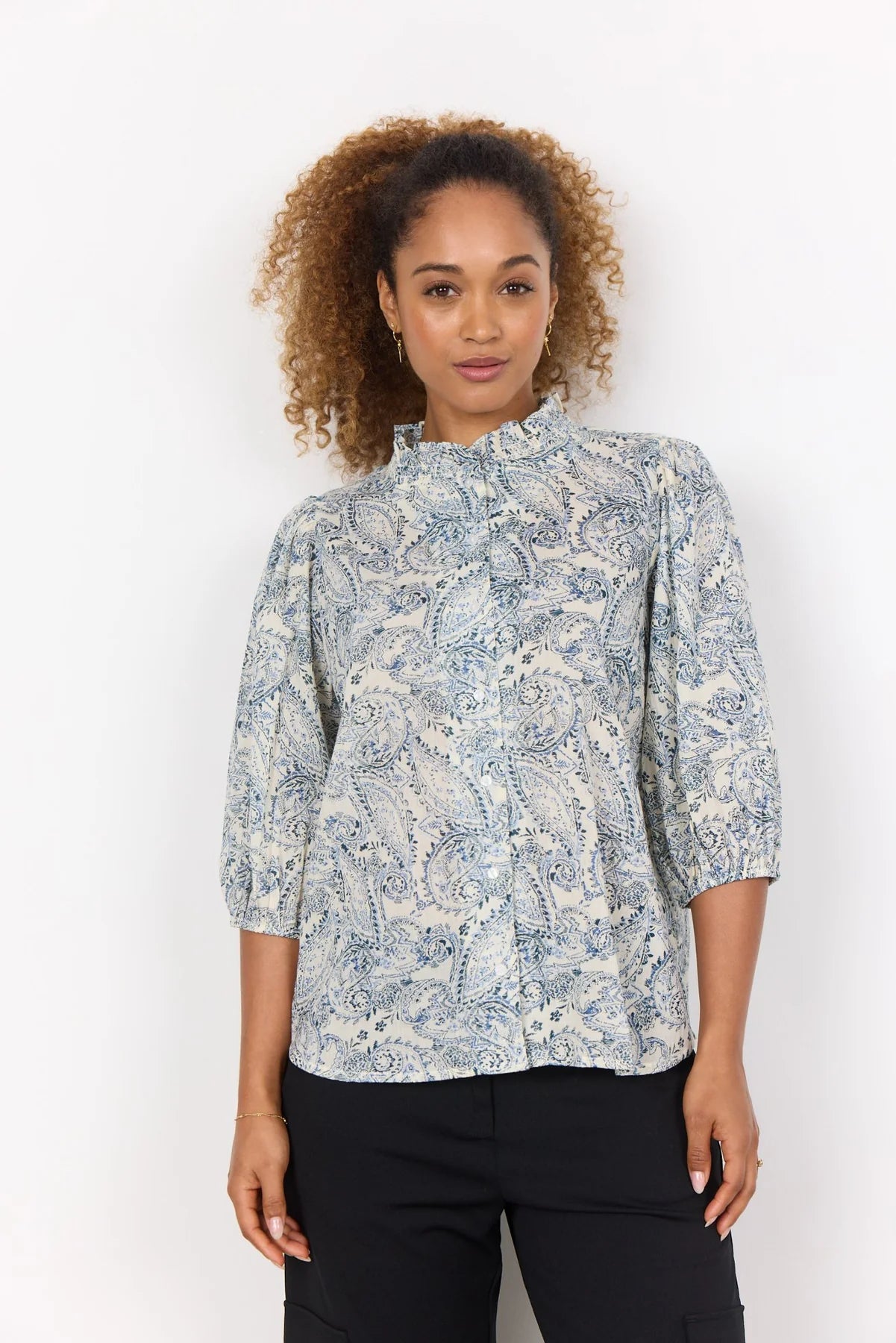 Soya Concept - Fatima Floral Blue Blouse