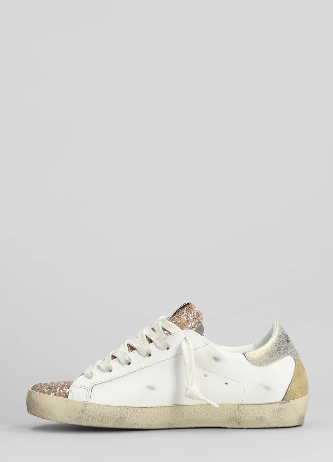 4B12 - Suprime White Glitter Sneakers