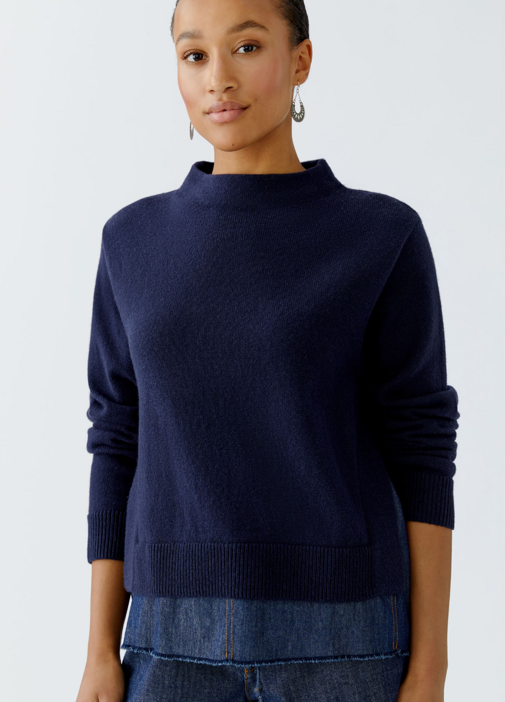 Oui - Denim Back Jumper