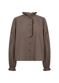 Soya Concept Joelle shirt in chocolate brown packshot detail, Winter 2026