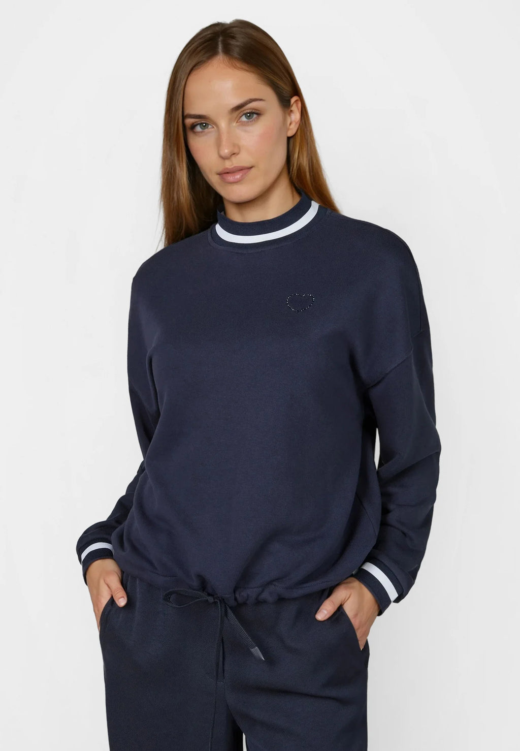 Marc Aurel - Navy Round Neck Top