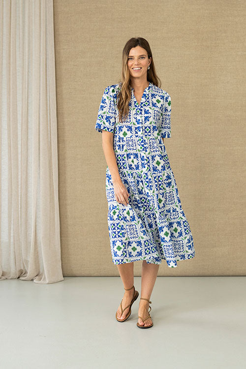 Hongo - Blue Pattern Dress