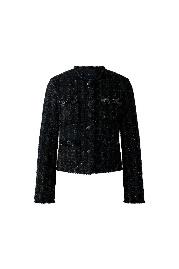 Oui - Tweed Black Jacket