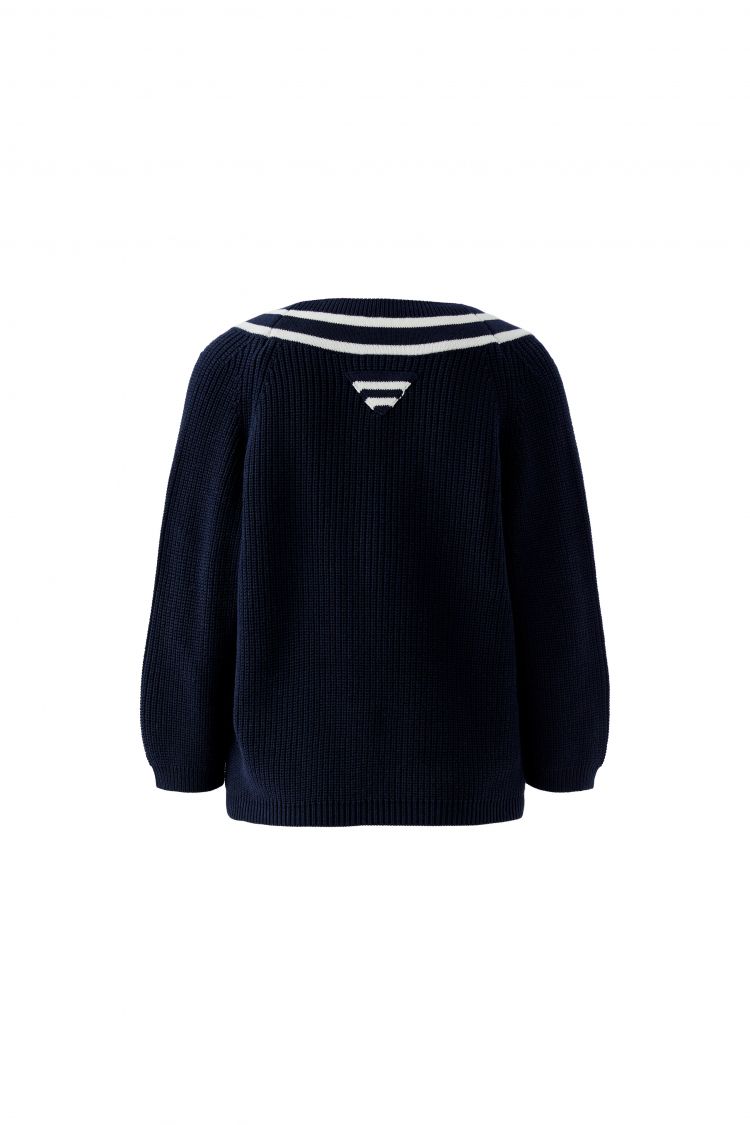 Oui - Navy V Neck Knit