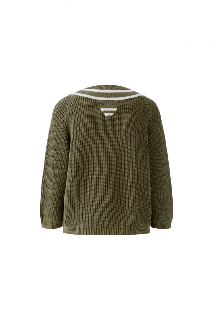 Oui - Khaki V Neck Knit