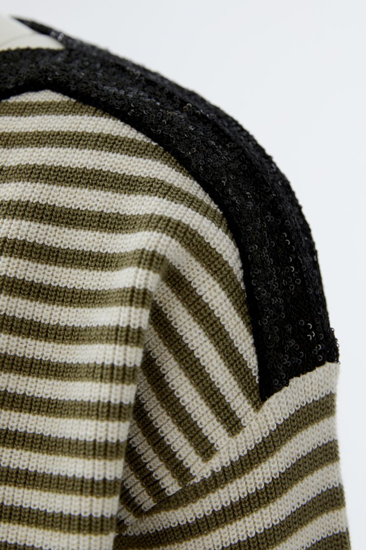 Oui - Green Stripe Knit Jumper