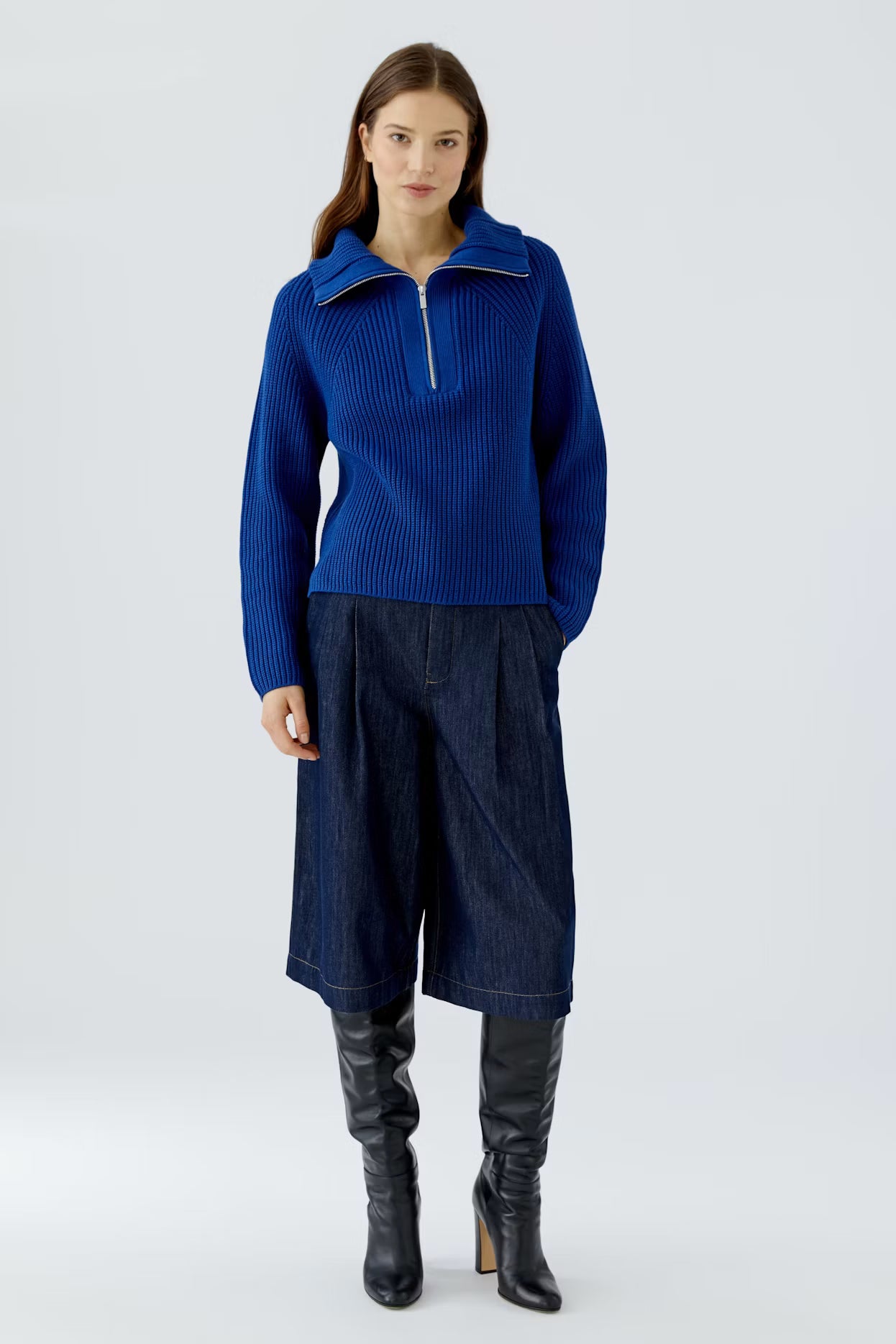 Oui - Royal Blue Collard Jumper