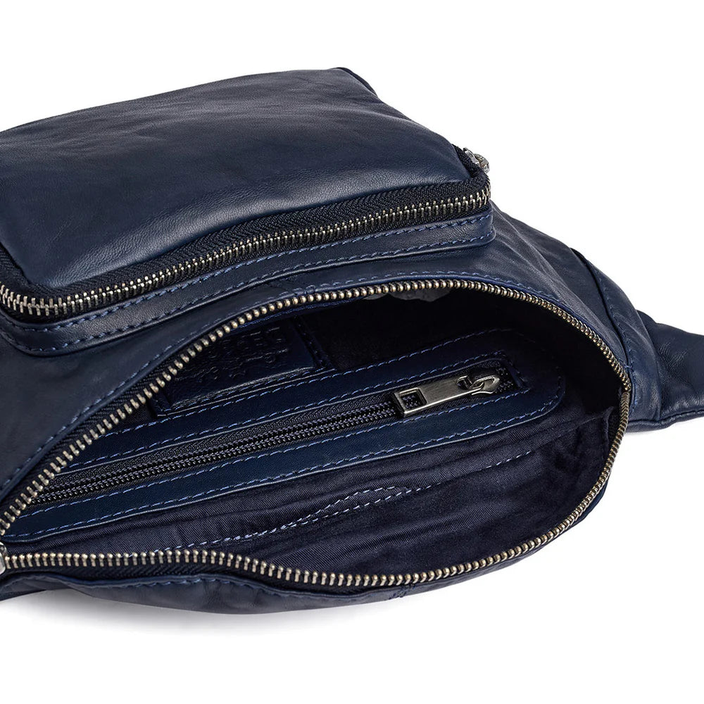Depeche - Navy Leather BumBag
