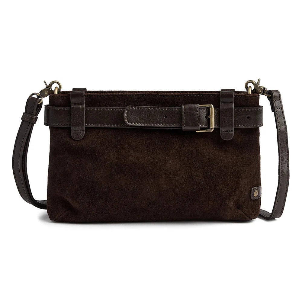 Depeche - Lux Chocolate Suede Clutch