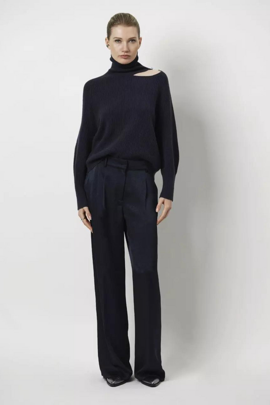 Dante 6 - Jules Creased Satin Blue Pants