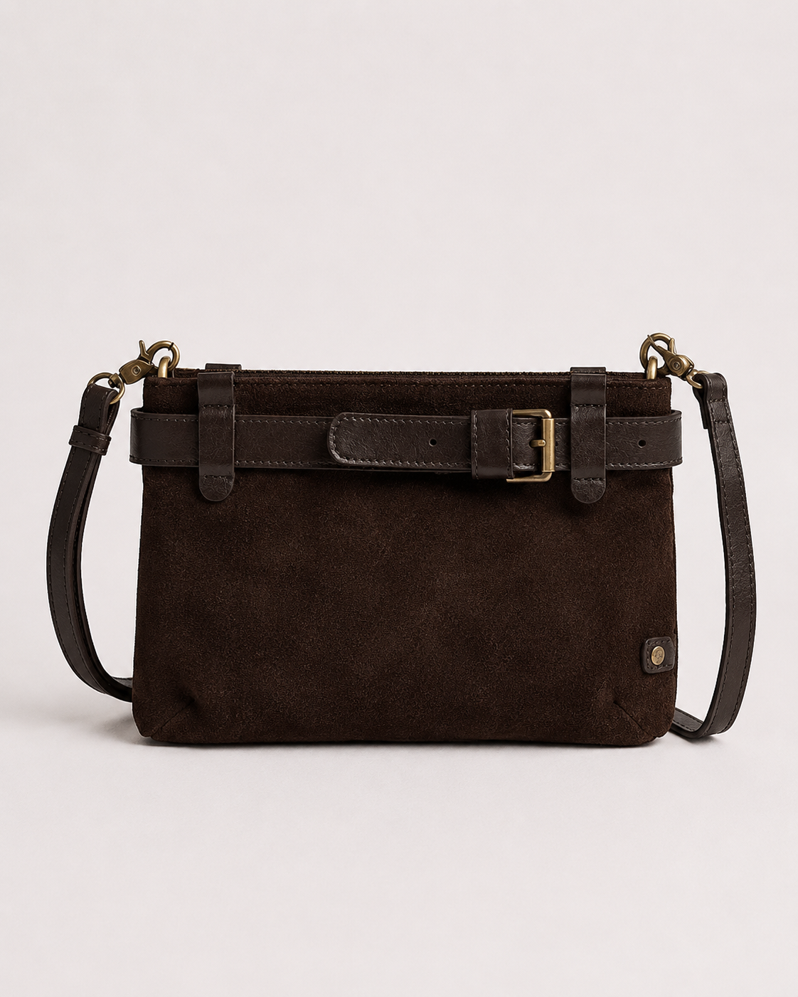 Depeche - Lux Chocolate Suede Clutch