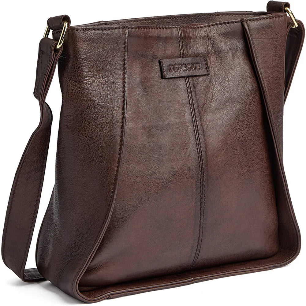 Depeche - Coffee Leather Crossbody