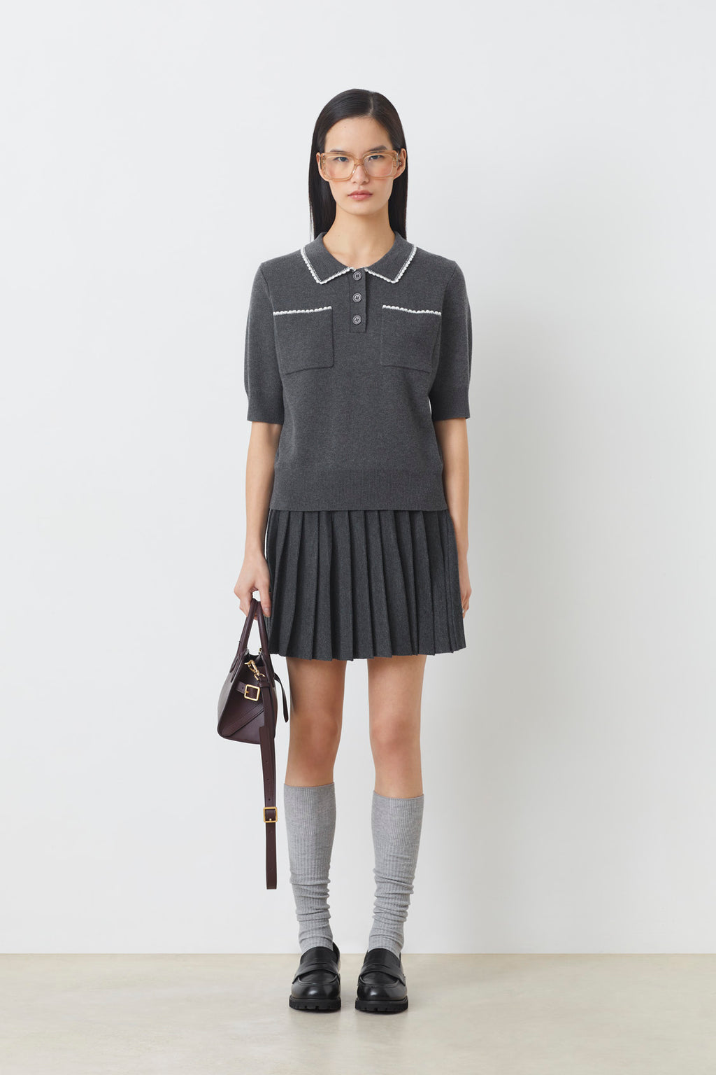 Suncoo - Polka Frey Knit Top