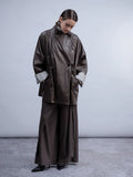 Haako - Brown Pleather Oversized Jacket