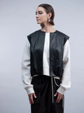 Haako - Black Pleather Waistcoat