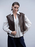 Haako - Chocolate Pleather Waistcoat