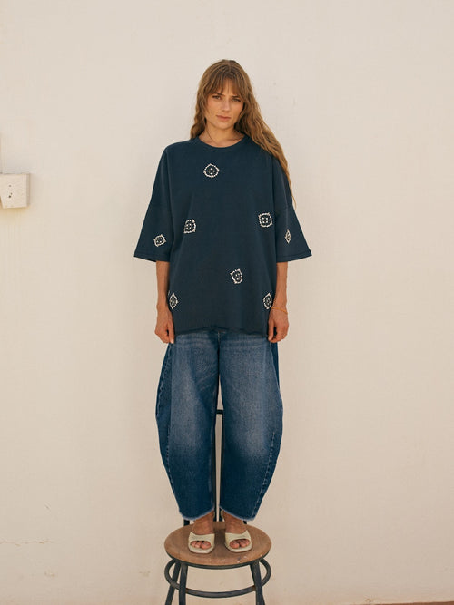 Heyanno - Trooper Blue Jean - Wide Leg Jean - Diamonds And Pearls
